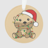 オッタークリスマスウィンターアニマルズホリデーオッターズ オーナメント (正面)