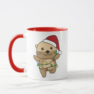 オッタークリスマスウィンターアニマルズホリデーオッターズ マグカップ