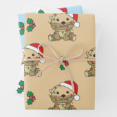 オッタークリスマスウィンターアニマルズホリデーオッターズ ラッピングペーパーシート (インサイチュ)