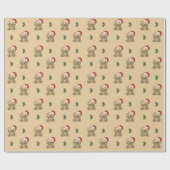 オッタークリスマスウィンターアニマルズホリデーオッターズ ラッピングペーパー (フラット)