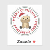 オッタークリスマススノーウィンターアニマルズオッターシール シール (シート)