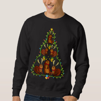 オッタークリスマスフリークリスマスオッター愛好家 スウェットシャツ