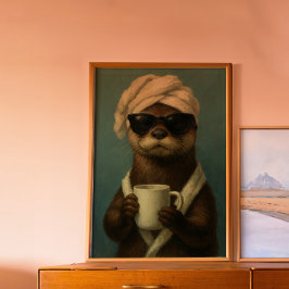 オッターコーおもしろいヒアートスパデイ動物愛好家 ポスター