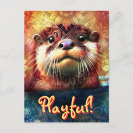 オッターシンボルフローラひまわりパーソナライズされた ポストカード