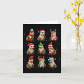 オッターズクリスマスライトデコレーションシーおもしろいオッター カード (黄色い花)