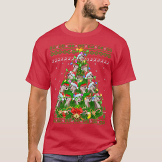 オッターズクリスマス照明ツリーサンタオッタ醜いクリスマス Tシャツ