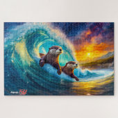 オッターズ体サーフィンデザインバイリッチアムエンギル ジグソーパズル (横)