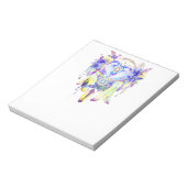 オッタードリームキャッチャーブルーイエローフローラ ノートパッド (回転)