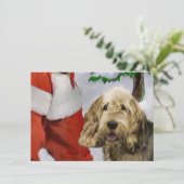 オッターハウンドとサンタのクリスマスカード (スタンド正面)