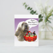 オッターハウンドのハロウィンお菓子 ポストカード (スタンド正面)