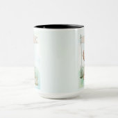 オッターハウンドの水彩画カスタム名入り犬グッズ マグカップ (中央)