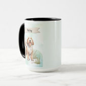 オッターハウンドの水彩画カスタム名入り犬グッズ マグカップ (正面左)