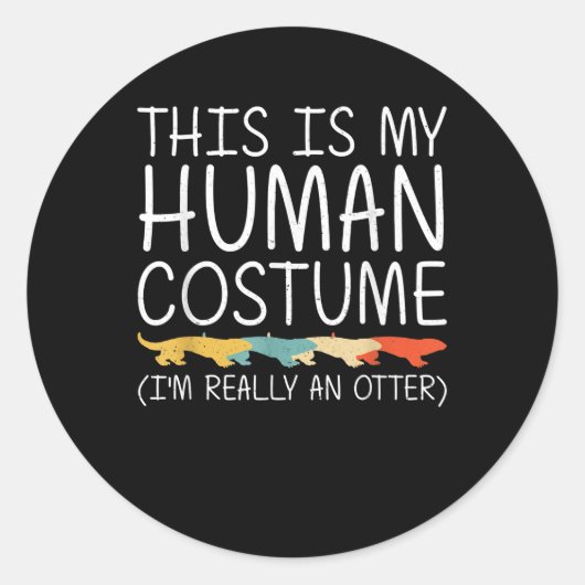 オッターハロウィーンの人間の衣装のヴァーゼル動物簡単 ラウンドシール (正面)