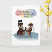 オッターハーフかわいい水彩記念カード カード (黄色い花)