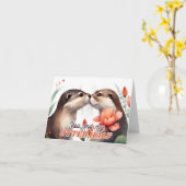 オッターハーフのキッシングバレンタイン カード (黄色い花)