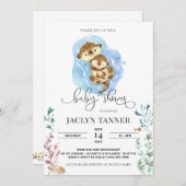 オッターファミリーベビーシャワー招待状 招待状 (正面/裏面)