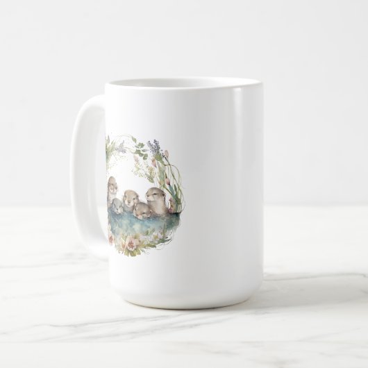 オッターファミリーマグ コーヒーマグカップ (正面左)