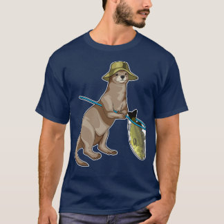 オッターフィッシャー魚釣りネットフィッシュ Tシャツ