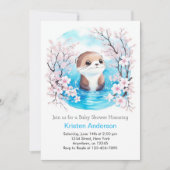 オッターブルーお洒落ブリスボーイ赤ちゃんシャワー 招待状 (正面)