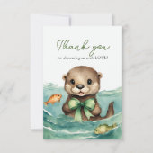 オッターベビー男女兼用ベビーシャワーありがとう サンキューカード (正面)