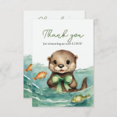 オッターベビー男女兼用ベビーシャワーありがとう サンキューカード (正面/裏面)