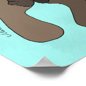 オッターホールディングハンズプリントかわいいオッター航海のアート ポスター (角)