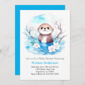 オッターボーイ赤ちゃんシャワー 招待状 (正面/裏面)