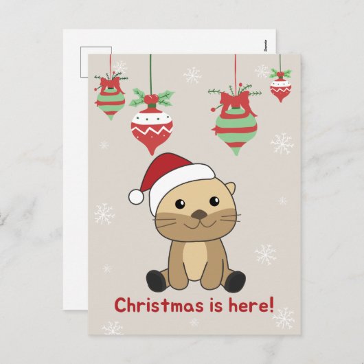 オッターマスコット クリスマス スノー ウィンター 動物 オッター ホリデー (正面/裏面)