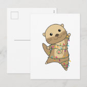 オッターマスコット クリスマス 雪の冬の動物 オッター (正面/裏面)