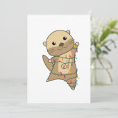 オッターマスコット クリスマス 雪 冬の動物 オッター (スタンド正面)