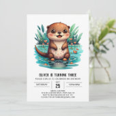 オッターワンダよくはしゃぐランド誕生日招待状 招待状 (スタンド正面)