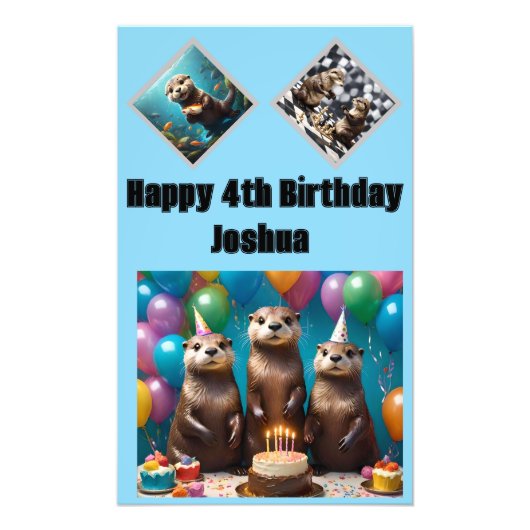オッター三つ子の誕生日パーティー、 フォトプリント (正面)