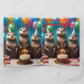 オッター三つ子は喜んで君の誕生日パーティーを祝う。 カード (内部)