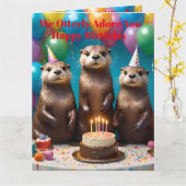 オッター三つ子は喜んで君の誕生日パーティーを祝う。 カード (黄色い花)