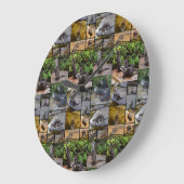 オッター写真のコラージュ、大きな丸い時計。 ラージ壁時計 (傾斜)