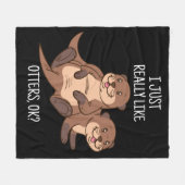 オッター恋人ウィメンズシーオッターギフトオッター男性へー フリースブランケット (正面(横))