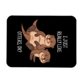 オッター恋人ウィメンズシーオッターギフトオッター男性へー マグネット (横)