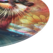 オッター抽象芸術フローラティール(緑がかった色)オレンジレッドブラウンオッターズ カッティングボード (角)