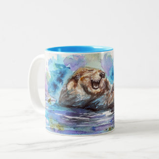 オッター水絵画色のマグ ツートーンマグカップ