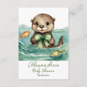 オッター男女兼用ベビーシャワーおむつラッフル エンクロージャーカード (裏面)