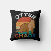 オッター男性へカオス女性可愛いオッター愛動物 クッション (正面)