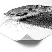 オッター白黒キャビン子供部屋フォトポスター ポスター (角)