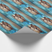 オッター絵画川 ラッピングペーパー (角)