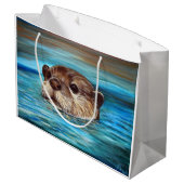 オッター絵画川 ラージペーパーバッグ (裏面アングル)