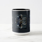 オッター美しいワイルドオッター写真 ツートーンマグカップ (中央)