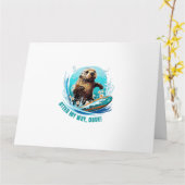 オッター841 サーフィンオッター 彼女はサーフボードを盗む オッ カード (黄色い花)