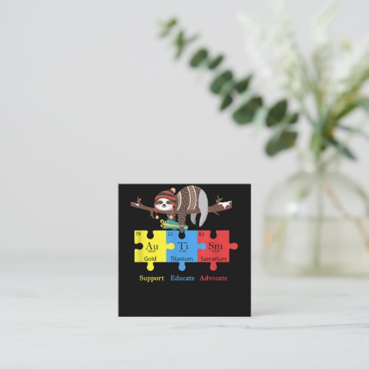 オッター·スロスの支援が自閉症を提唱する スクエア名刺 (スタンド正面)