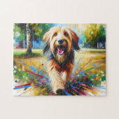 オッター・ハウンドの肖像 アクリルアートプリント 犬 ジグソーパズル (横)