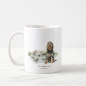 オッター・ハウンド | 水彩画の犬と犬種の引用 コーヒーマグカップ (左)