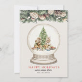 オッター&バニークリスマスツリースノーグローブ シーズンカード (正面)